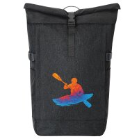 Kurierrucksack Canoeing Kajakfahren bunte Silhouette...