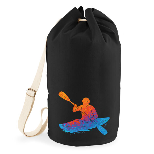 Seesack Canoeing Kajakfahren bunte Silhouette 20 Liter Black
