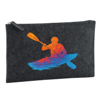 Kulturbeutel Canoeing Kajakfahren bunte Silhouette 1...