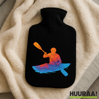Wärmflasche Canoeing Kajakfahren bunte Silhouette
