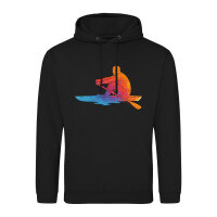 Unisex Hoodie Rudern bunte Silhouette