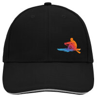 Kappe Rudern bunte Silhouette