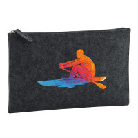 Kulturbeutel Rudern bunte Silhouette 1 Liter Charcoal