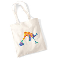 Jutebeutel Curling bunte Silhouette 10 Liter