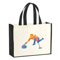 Jutetasche Curling bunte Silhouette 21 Liter Black