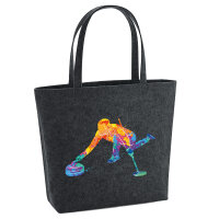 Filz Shopper Curling bunte Silhouette 22 Liter