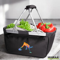 Einkaufskorb faltbar Curling bunte Silhouette 20 Liter Black