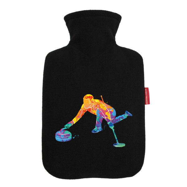 Wärmflasche Curling bunte Silhouette