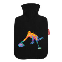 Wärmflasche Curling bunte Silhouette