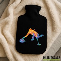 Wärmflasche Curling bunte Silhouette