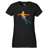 Damen T-Shirt Eiskunstlauf bunte Silhouette