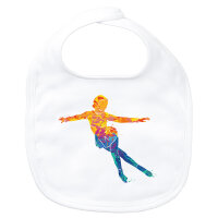Baby Lätzchen Eiskunstlauf bunte Silhouette...