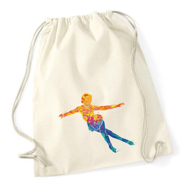 Turnbeutel Eiskunstlauf bunte Silhouette 12 Liter