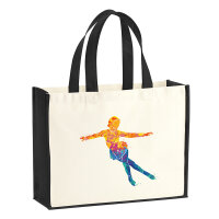 Jutetasche Eiskunstlauf bunte Silhouette 21 Liter Black