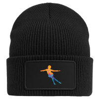 Beanie mit Patch Eiskunstlauf bunte Silhouette Black