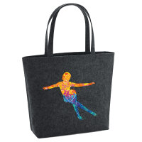 Filz Shopper Eiskunstlauf bunte Silhouette 22 Liter