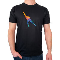 Herren T-Shirt Eisschnelllauf bunte Silhouette