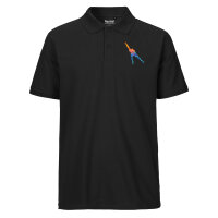 Herren Polo Shirt Eisschnelllauf bunte Silhouette