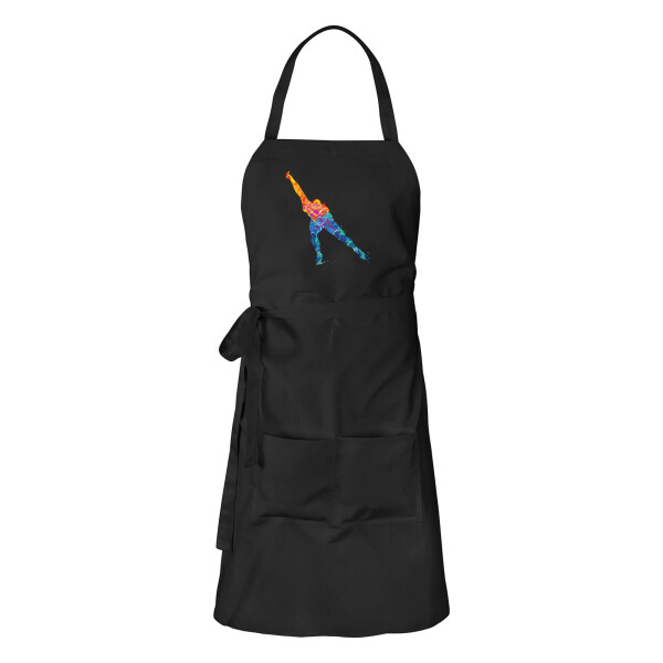 Schürze Eisschnelllauf bunte Silhouette mit Taschen