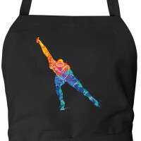 Schürze Eisschnelllauf bunte Silhouette mit Taschen