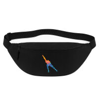 Bauchtasche Eisschnelllauf bunte Silhouette 2,5 Liter Black