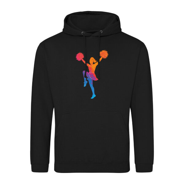 Unisex Hoodie Cheerleading bunte Silhouette