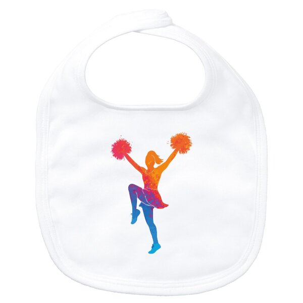 Baby Lätzchen Cheerleading bunte Silhouette