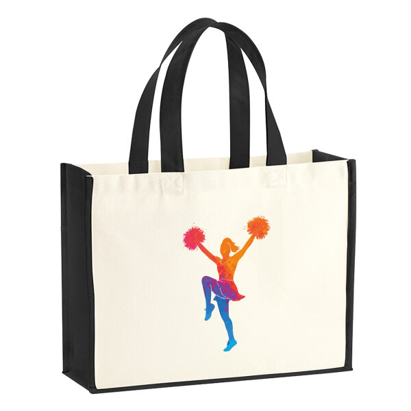 Jutetasche Cheerleading bunte Silhouette 21 Liter Black