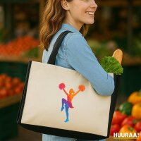 Jutetasche Cheerleading bunte Silhouette 21 Liter Black