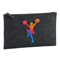 Kulturbeutel Cheerleading bunte Silhouette 1 Liter Charcoal