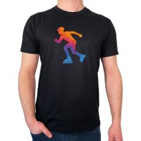 Herren T-Shirt Inline Skating bunte Silhouette