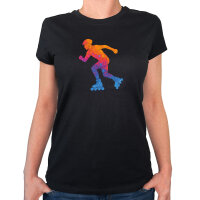 Damen T-Shirt Inline Skating bunte Silhouette