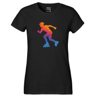 Damen T-Shirt Inline Skating bunte Silhouette