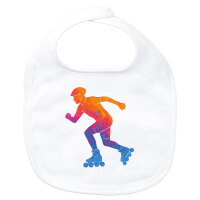 Baby Lätzchen Inline Skating bunte Silhouette...