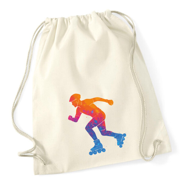 Turnbeutel Inline Skating bunte Silhouette 12 Liter