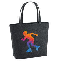 Filz Shopper Inline Skating bunte Silhouette 22 Liter