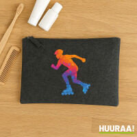 Kulturbeutel Inline Skating bunte Silhouette 1 Liter...