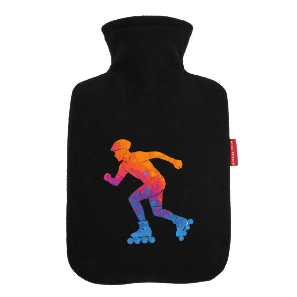 Wärmflasche Inline Skating bunte Silhouette