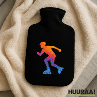 Wärmflasche Inline Skating bunte Silhouette