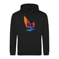 Unisex Hoodie Windsurfen bunte Silhouette