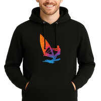 Unisex Hoodie Windsurfen bunte Silhouette