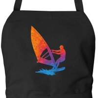 Sch&uuml;rze Windsurfen bunte Silhouette