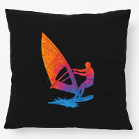 Kissen Windsurfen bunte Silhouette 40x40cm