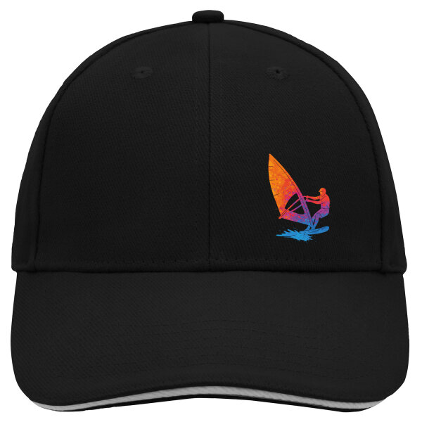 Kappe Windsurfen bunte Silhouette