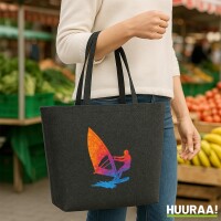 Filz Shopper Windsurfen bunte Silhouette 22 Liter