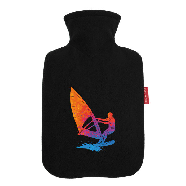 Wärmflasche Windsurfen bunte Silhouette