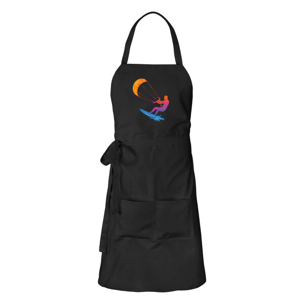 Schürze Kitesurfen bunte Silhouette mit Taschen