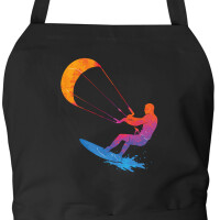 Schürze Kitesurfen bunte Silhouette mit Taschen