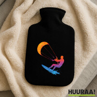 Wärmflasche Kitesurfen bunte Silhouette