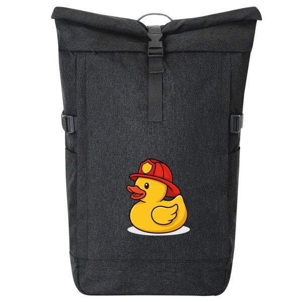 Kurierrucksack Quietscheente Feuerwehr Comic Gummiente 30-44 Liter Black Melange